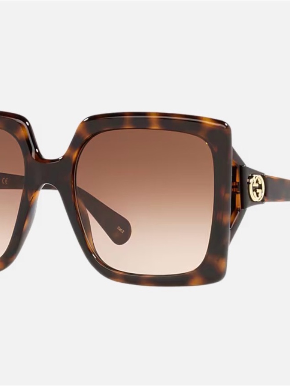 Gucci Tortoiseshell Square Sunglasses with Brown Gradient Lenses - Picture 3 of 8
